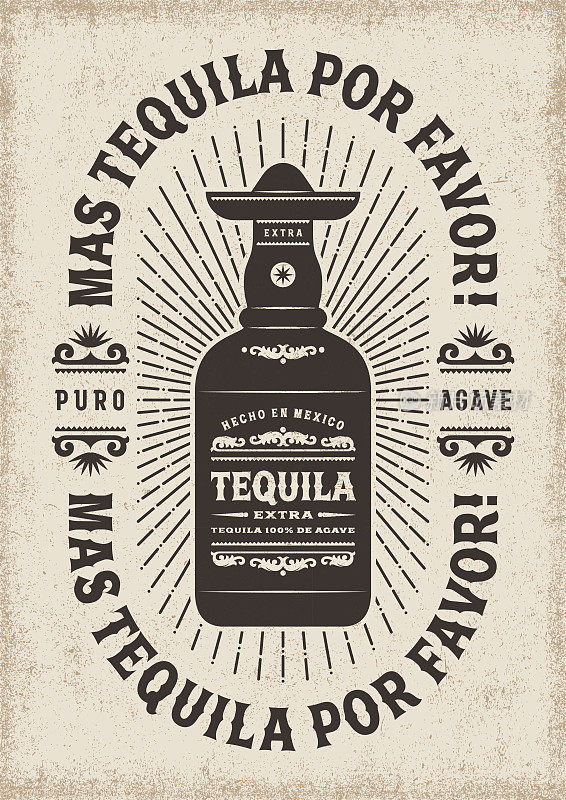 Vintage Mas Tequila Por Favor(更多的Tequila请)排版